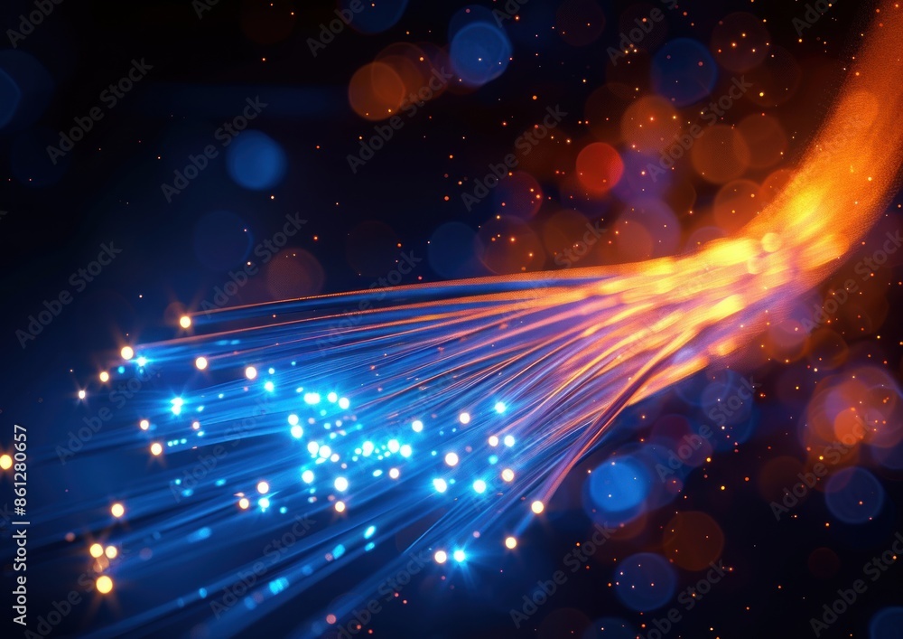 Obraz premium fiber optical network cable