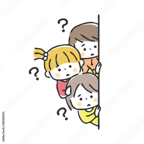 壁から覗いている子供　疑問