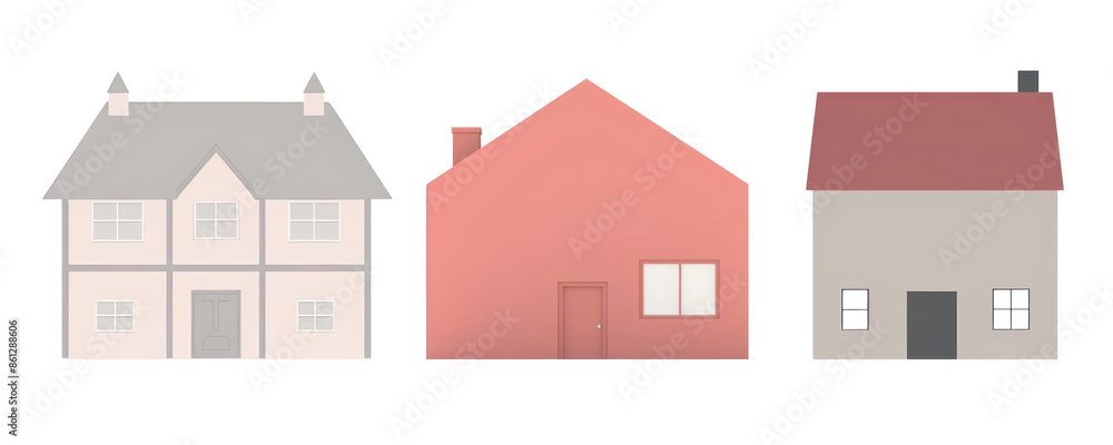 Cute house illustration set Cute house illustration set