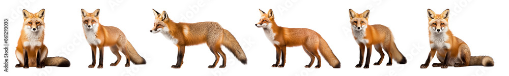 Fototapeta premium Fox wildlife full body set