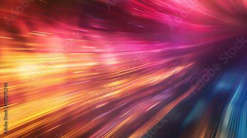 Abstract image of speed motion in the city at night,Abstract holiday background with blurred rays and sparkles, Fantastic red and golden light effect, Digital fractal art,3d rendering