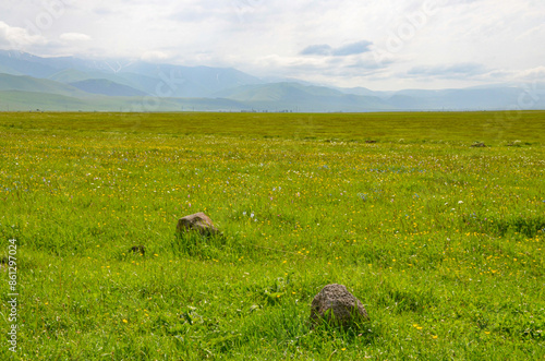 Bazum mountains scenic view from Saratovka village (Lori province, Armenia) photo