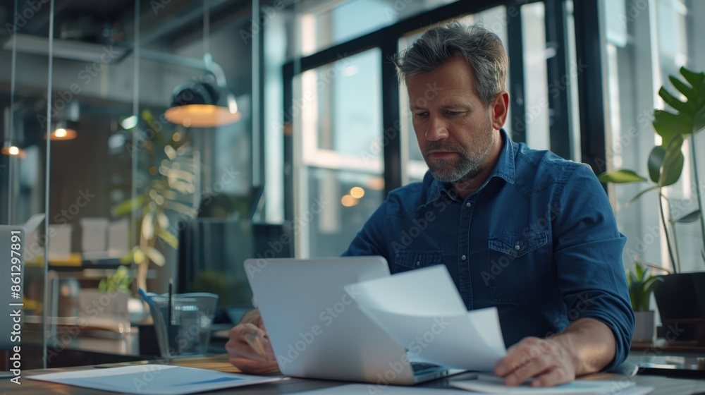 The man working with documents The man working with documents