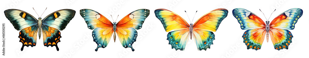 diverse beautiful colored butterfly set diverse beautiful colored butterfly set