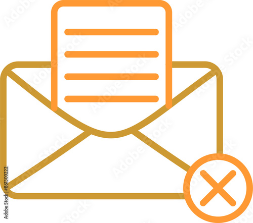 Rejection Of A Letter Vector Icon