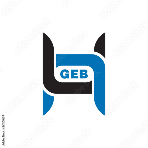 GEB letter logo design on white background. GEB logo. GEB creative initials letter Monogram logo icon concept. GEB letter design