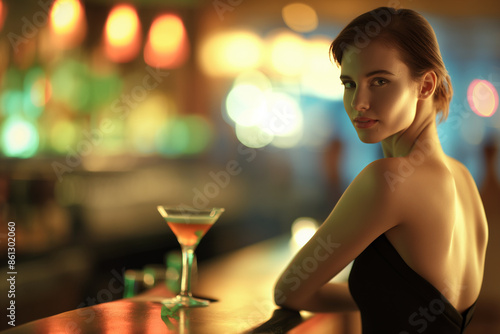 A stunning woman in a form-...
