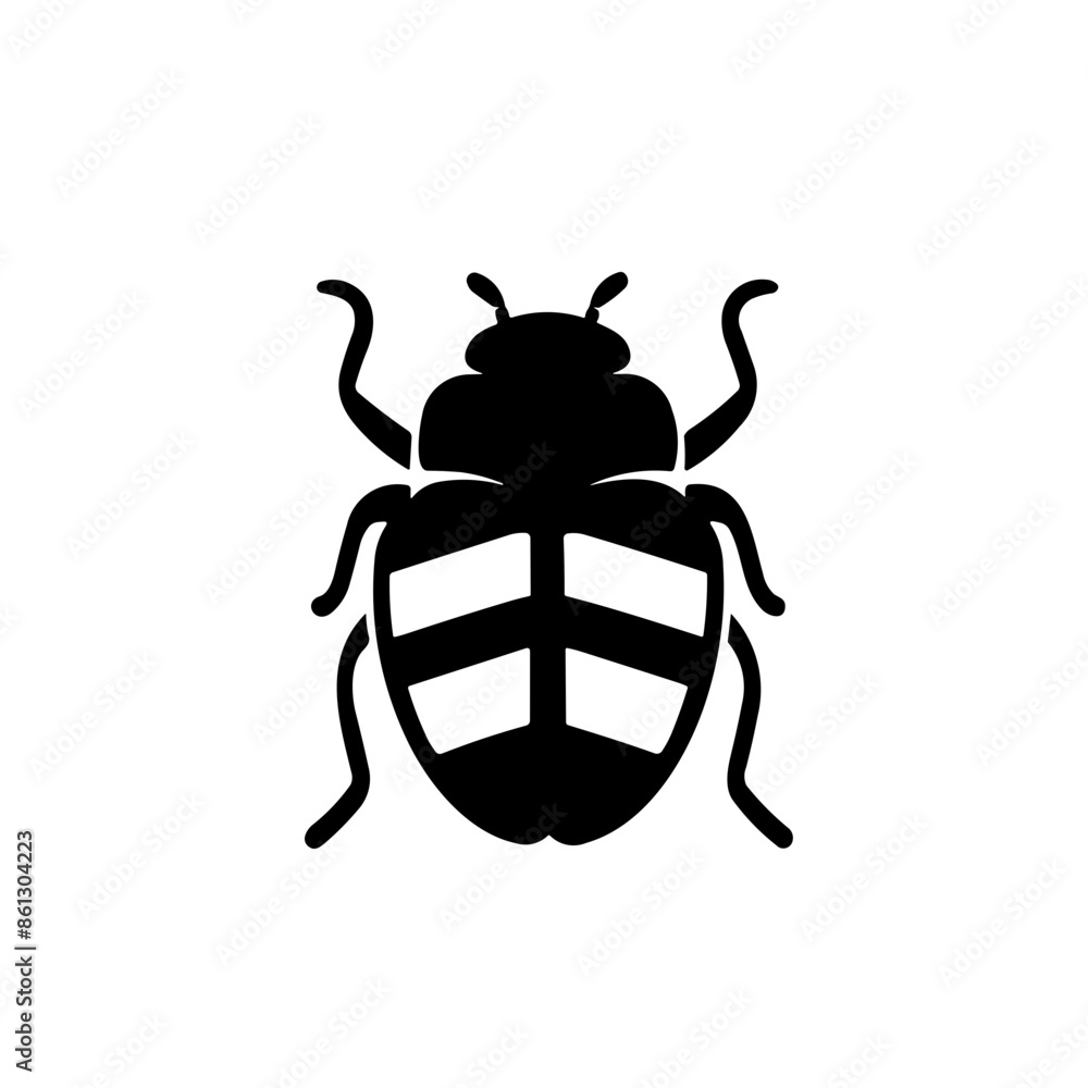 Simple bettle isolated flat black icon Simple bettle isolated flat black icon
