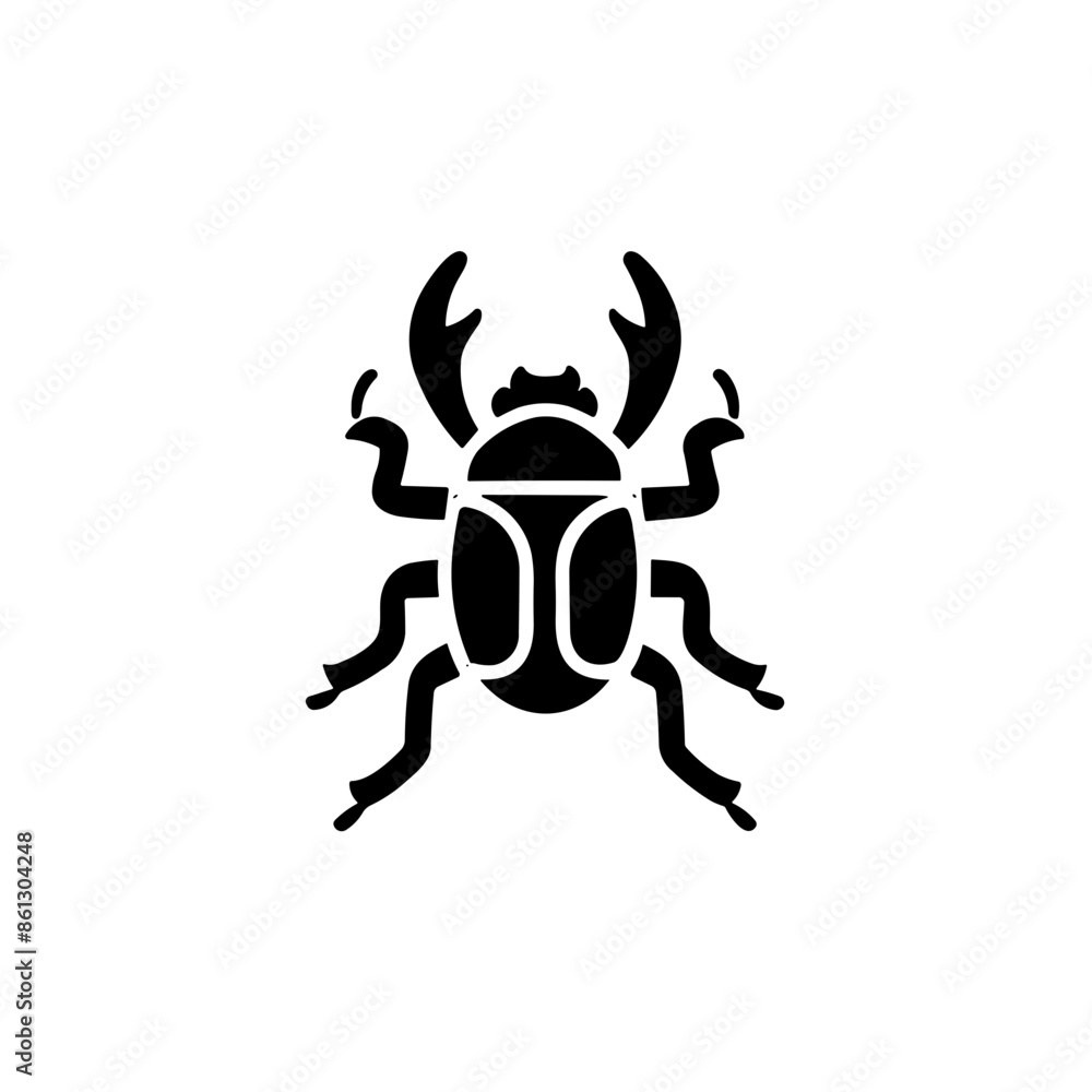 Simple bettle isolated flat black icon Simple bettle isolated flat black icon