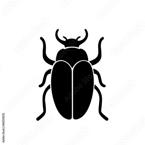 Simple bettle isolated flat black icon