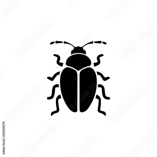 Simple bettle isolated flat black icon
