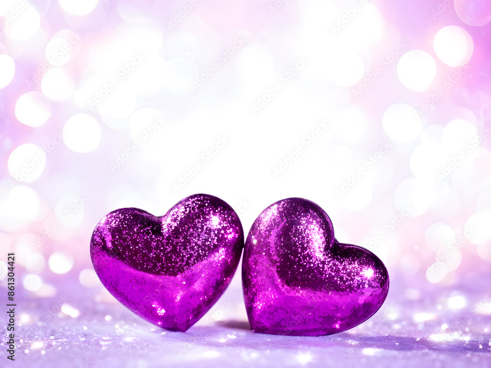 Fototapeta premium Romantic background with hearts