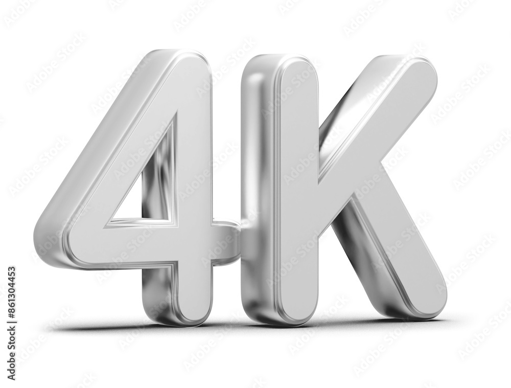 4k Followers Silver Number 3D Render 4k Followers Silver Number 3D Render