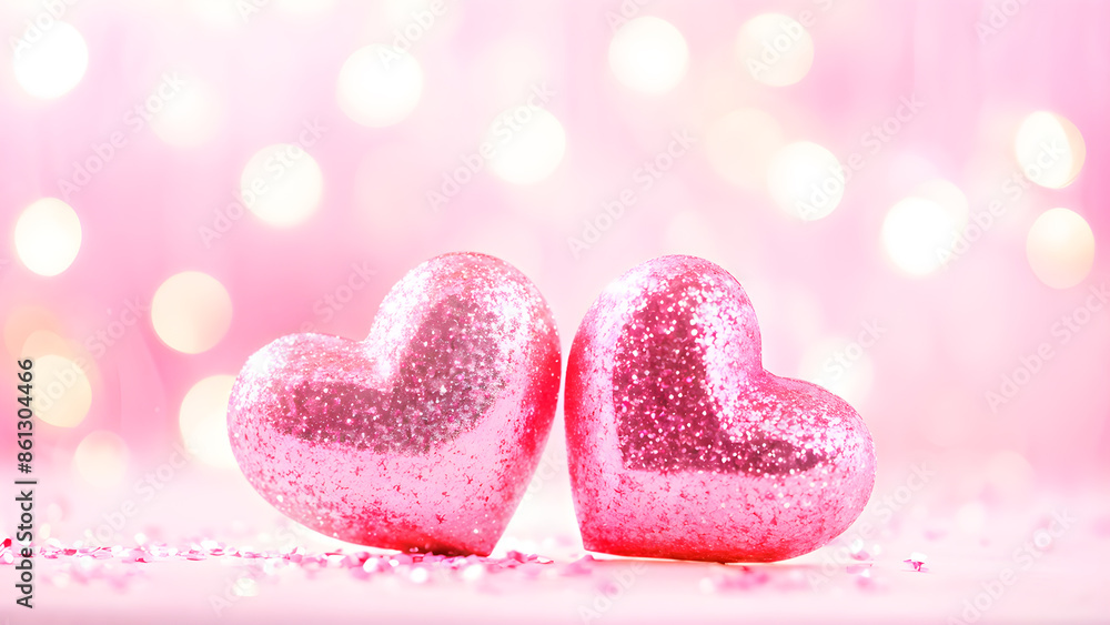 Obraz premium Romantic background with hearts