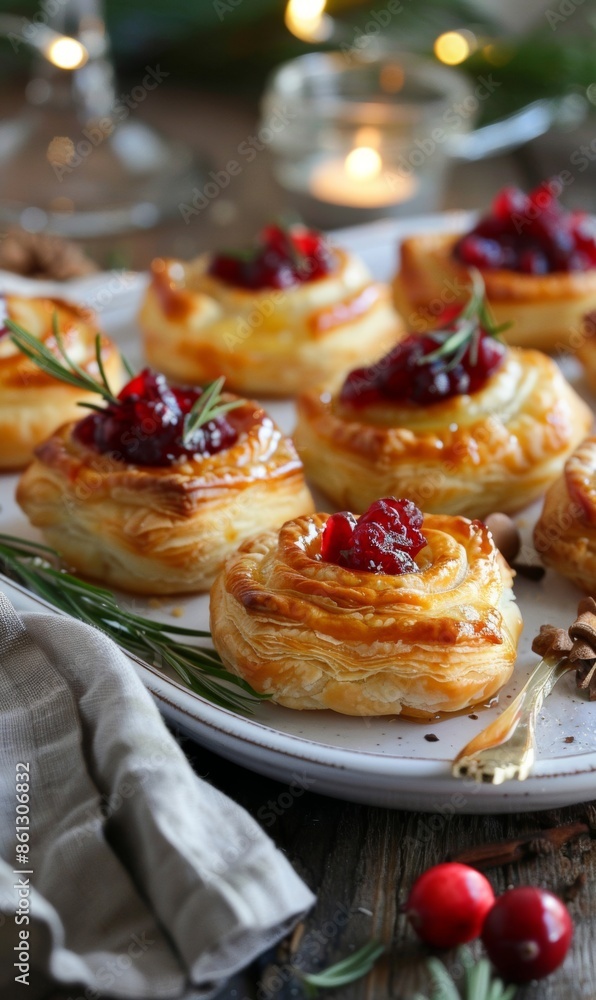 Delicious puff pastry cheese bites filled with melted brie and tangy cranberry sauce, perfect for a savory appetizer or snack Delicious puff pastry cheese bites filled with melted brie and tangy cranberry sauce, perfect for a savory appetizer or snack