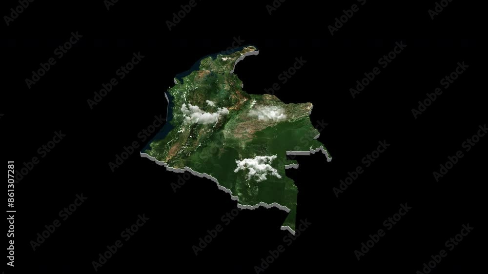 Colombia 3D Country Map Animation Transparent Alpha Colombia 3D Country Map Animation Transparent Alpha