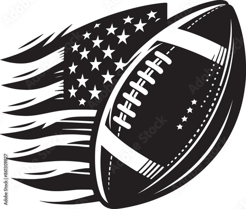 American football Rugby silhouettes vector image Flat silhouette sports illustration