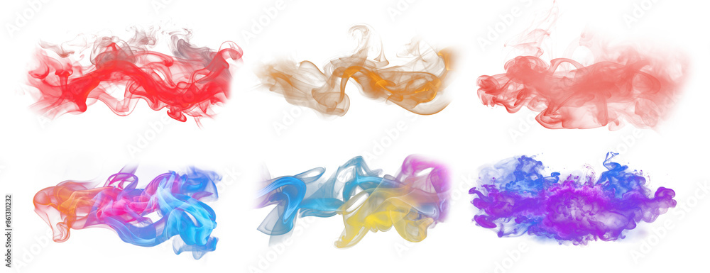 watercolor of rainbow smoke element set watercolor of rainbow smoke element set