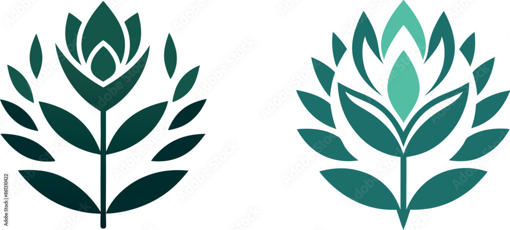 Fototapeta premium Flower logo vector art illustration. 