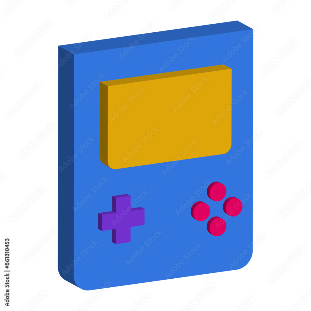 3d Retro Game Console Icon. Isolated on White Background. 3d Retro Game Console Icon. Isolated on White Background.