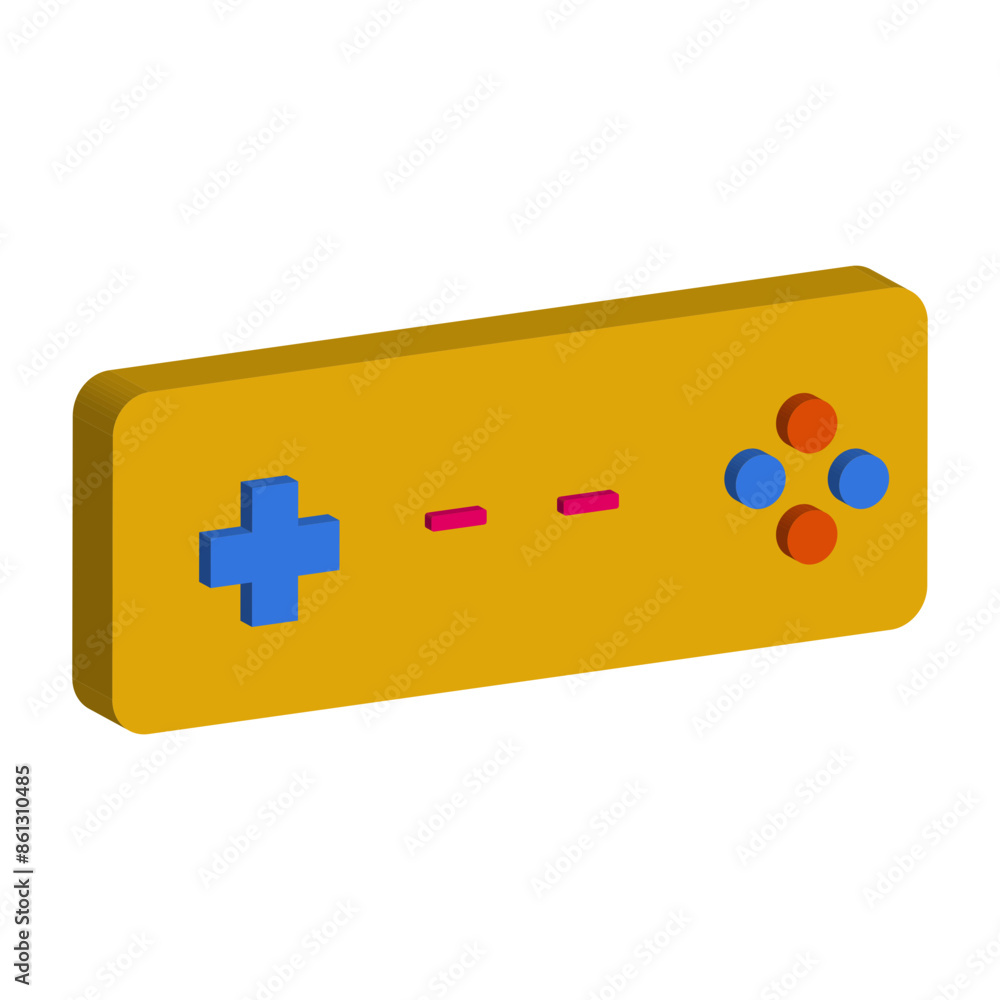 3d Retro Game Console Icon. Isolated on White Background. 3d Retro Game Console Icon. Isolated on White Background.