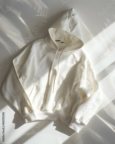 Wallpaper Mural Men's white blank hoodie template,from two sides, natural shape on invisible mannequin, for your design mockup for print Torontodigital.ca