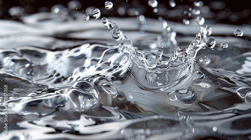 Wallpaper Mural Silver chrome liquid wavy texture, Chrome background or smooth metal foil. Shiny gradient effect fluid motion and movement. 3d chrome texture. Torontodigital.ca