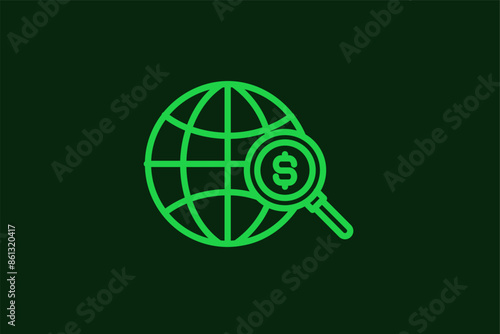 search money illustration in flat style design. Vector illustration.