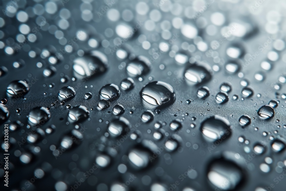 Drops of water on a color background. Grey. Drops of water on a color background. Grey.