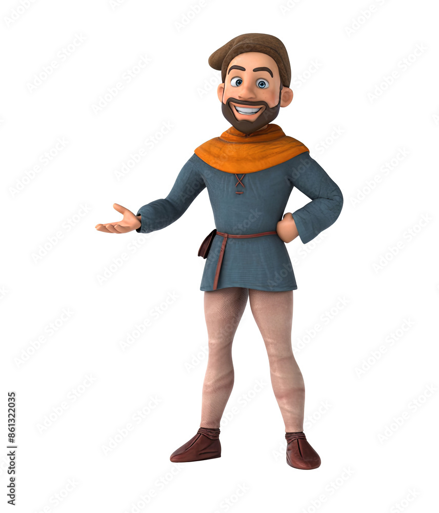 Fun 3D cartoon medieval man with alpha Fun 3D cartoon medieval man with alpha