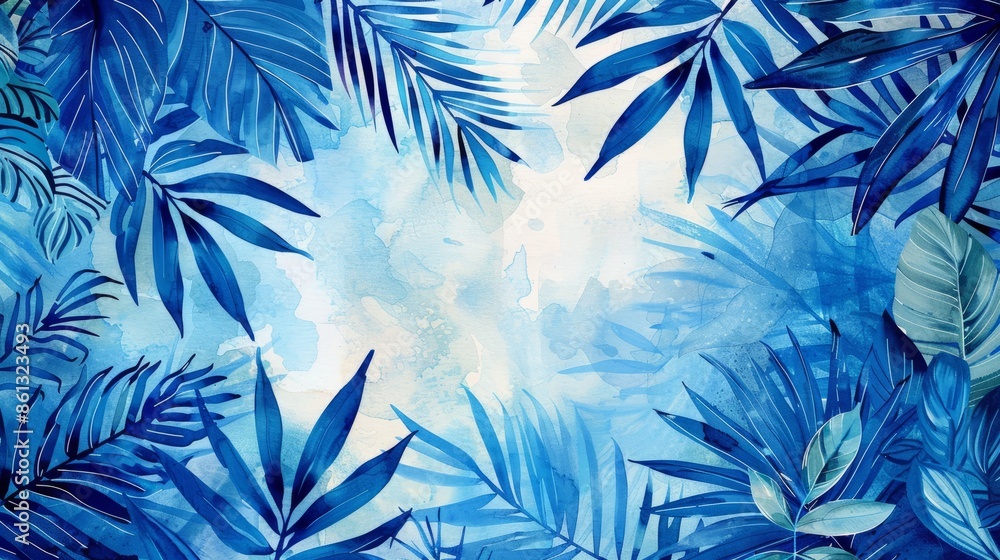 The pattern is organic and flowing, with the leaves and bamboo intertwining to create a dynamic and visually appealing design The pattern is organic and flowing, with the leaves and bamboo intertwining to create a dynamic and visually appealing design