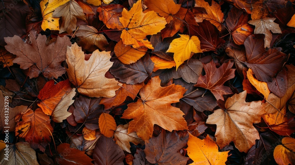Dry autumn leaves on the ground Dry autumn leaves on the ground