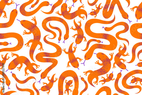 Snakes and lizards seamless...