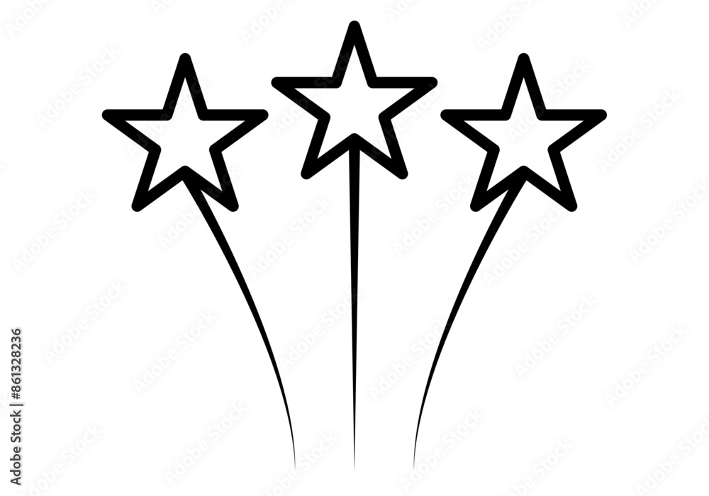 Icono negro de tres estrellas fugaces Icono negro de tres estrellas fugaces