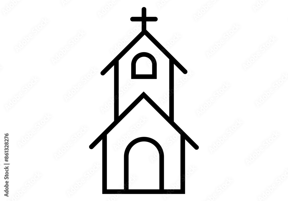 Icono negro de una iglesia católica Icono negro de una iglesia católica