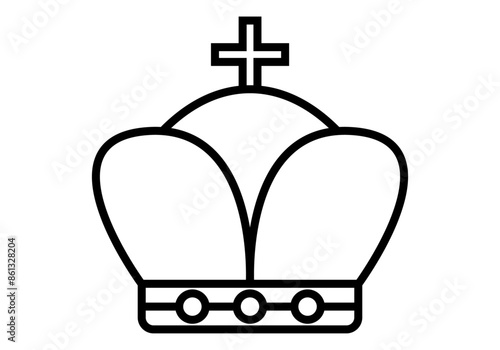 Icono negro de corona de reina en fondo blanco
