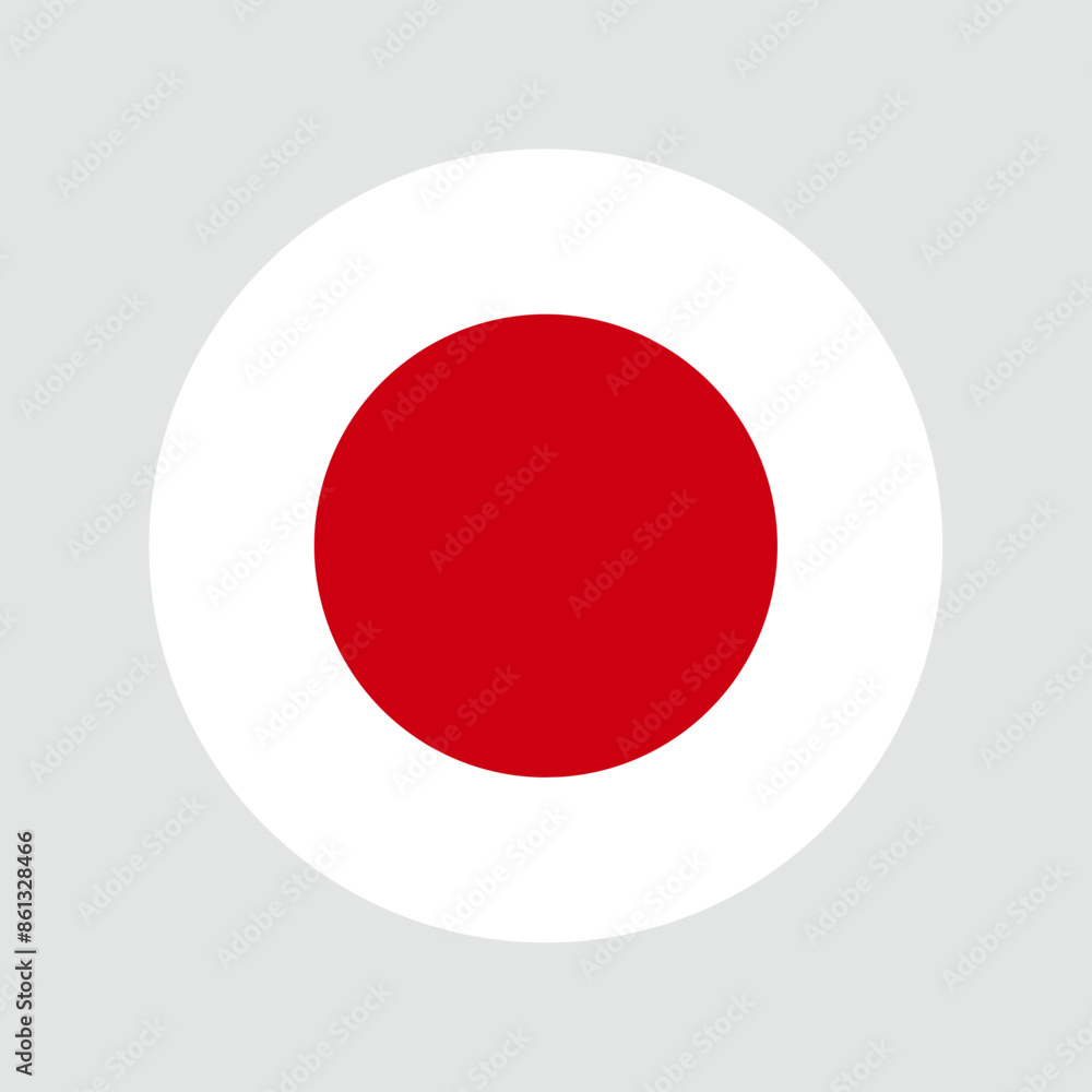 The flag of Japan. Flag icon. Standard color. Round flag. Computer illustration. Digital illustration. Vector illustration. The flag of Japan. Flag icon. Standard color. Round flag. Computer illustration. Digital illustration. Vector illustration.