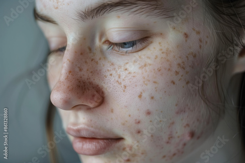 A timelapse of acne slowly clearing up photo