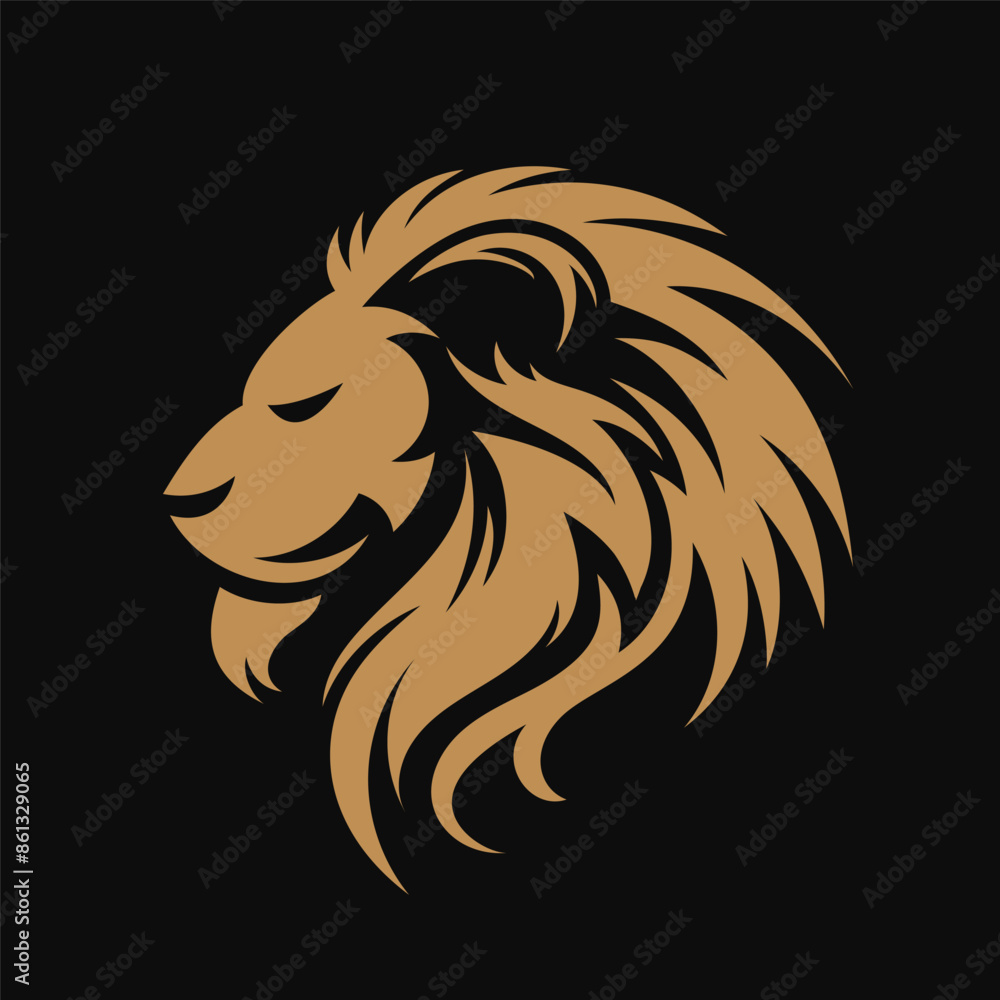 Fototapeta premium Lion head logo template. luxury design. Vector illustration