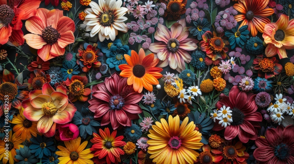 A burst of color from vibrant flowers A burst of color from vibrant flowers