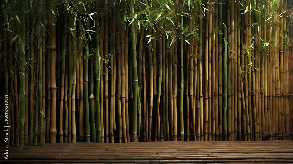 Fototapeta premium bamboo background with leaves