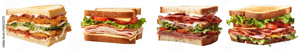 Sandwiches png cut out element set Sandwiches png cut out element set