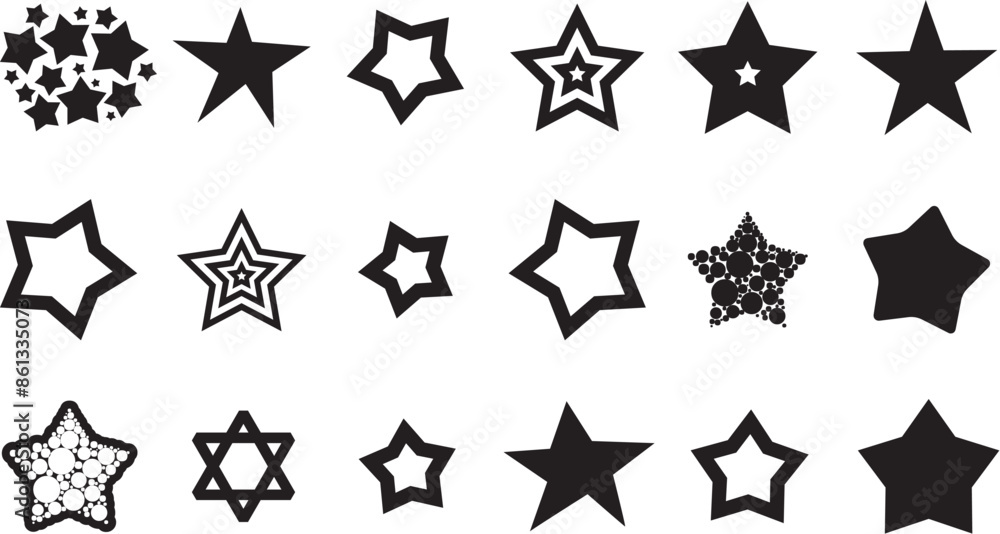 Star icons vector illustration. Star icons vector illustration.