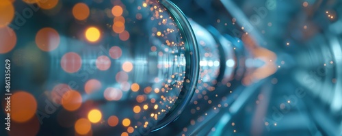 Particle accelerator with scientists monitoring experiments photo