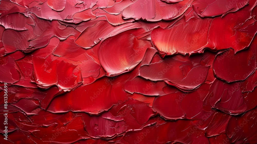 Acrylic painting technology and red paint strokes Acrylic painting technology and red paint strokes