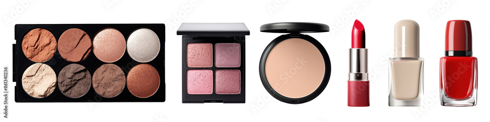 Makeup products png cut out element set Makeup products png cut out element set