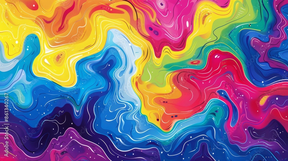 Fototapeta premium Psychedelic background with grainy gradient color texture 
