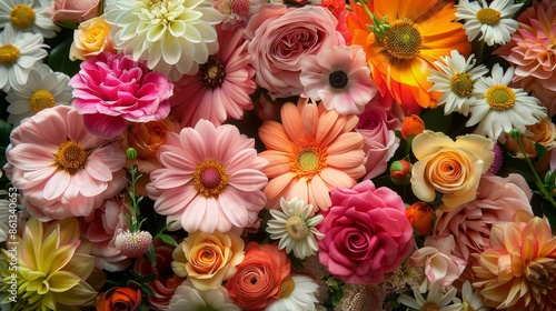 Lots of beautiful colorful flowers