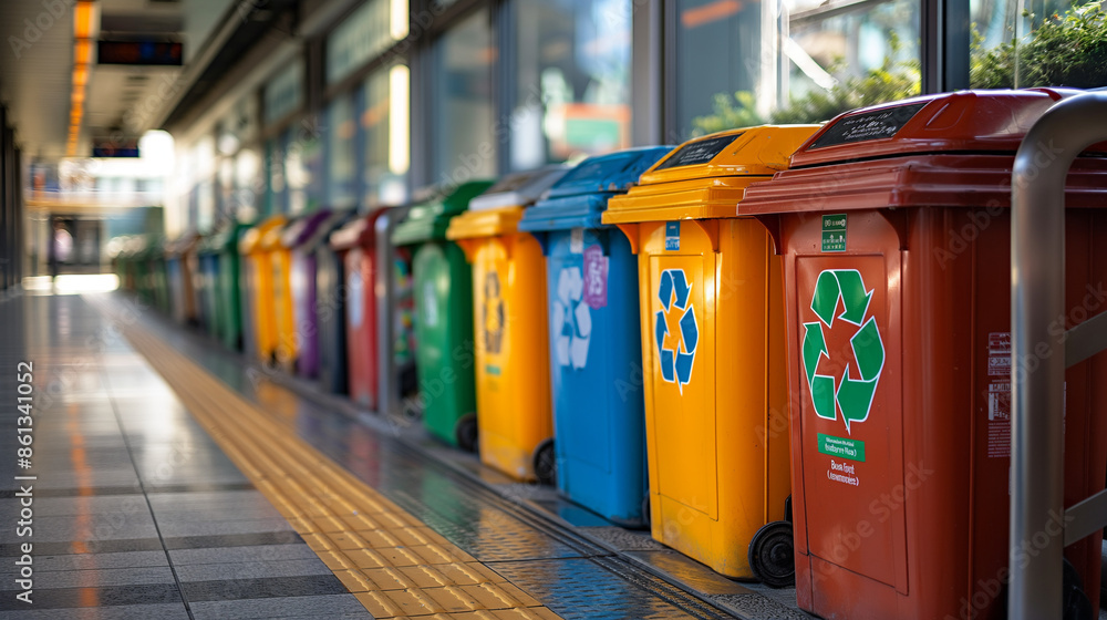 Recycling bin for cans, in public transport, easy recycling