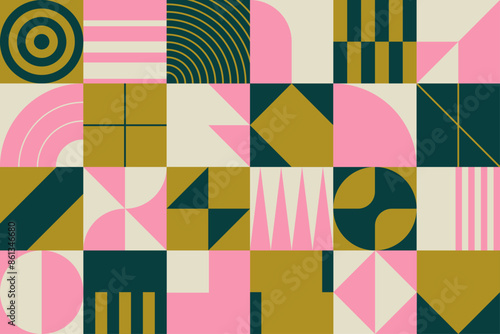 seamless geometric pattern with shapes